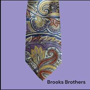 🇺🇸Brooks Brothers Paisley Tie Purple, Blue, Gold